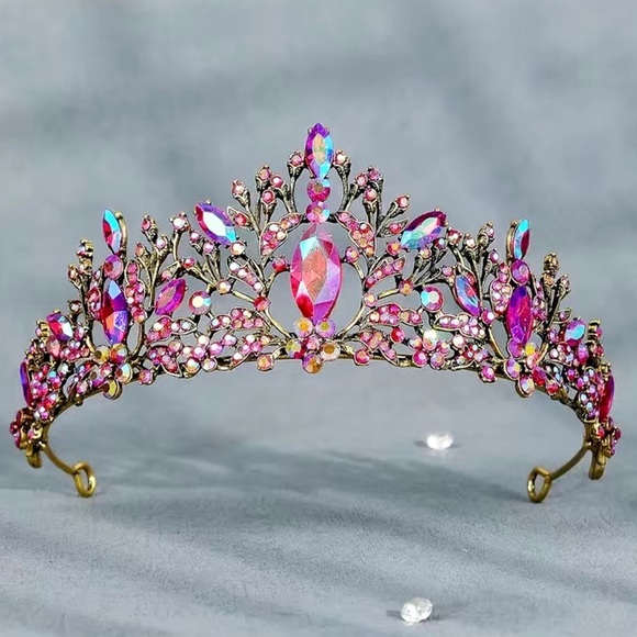 Accessories - Pink Crystal Princess Crown Hair Accessory
